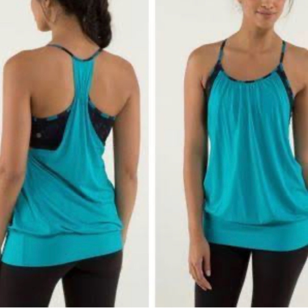 Lululemon No Limits Tank Surge / Beautiful Baroque Inkwell, size 4